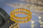 Citrine Diamond Cut Bracelet - 8mm Beads for Men & Women - BrahmatellsStore