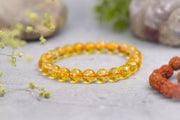 Citrine Diamond Cut Bracelet - 8mm Beads for Men & Women - BrahmatellsStore