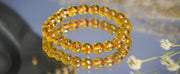Citrine Diamond Cut Bracelet - 8mm Beads for Men & Women - BrahmatellsStore