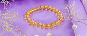 Citrine Diamond Cut Bracelet - 8mm Beads for Men & Women - BrahmatellsStore