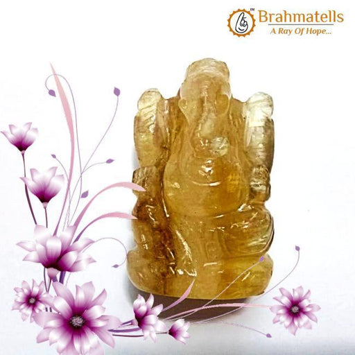 Citrine Ganesha Idol for Prosperity & Obstacle Removal | Brahmatells - BrahmatellsStore