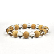Clear Quartz & Wood Healing Bracelet | Brahmatells - BrahmatellsStore