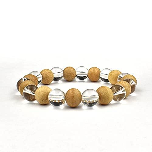 Clear Quartz & Wood Healing Bracelet | Brahmatells - BrahmatellsStore