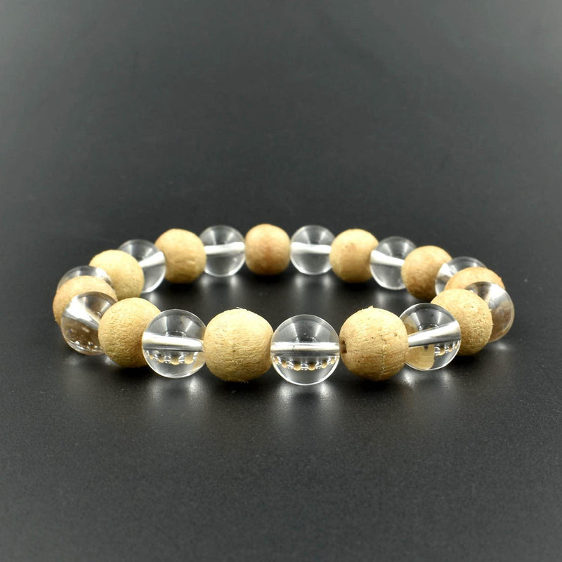Clear Quartz & Wood Healing Bracelet | Brahmatells - BrahmatellsStore