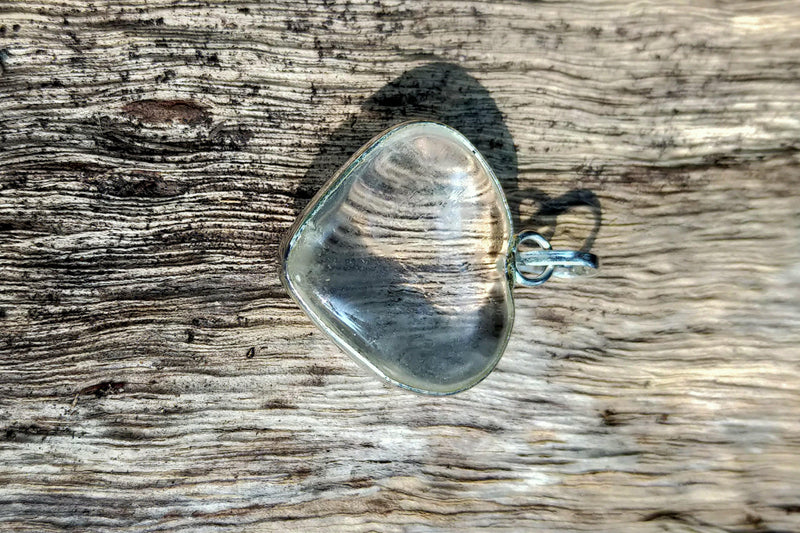Clear Quartz Crystal Heart Pendant - BrahmatellsStore