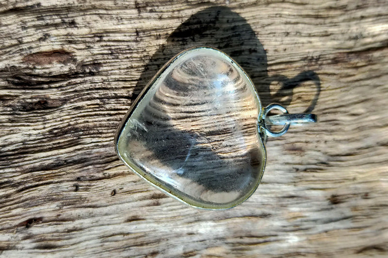 Clear Quartz Crystal Heart Pendant - BrahmatellsStore
