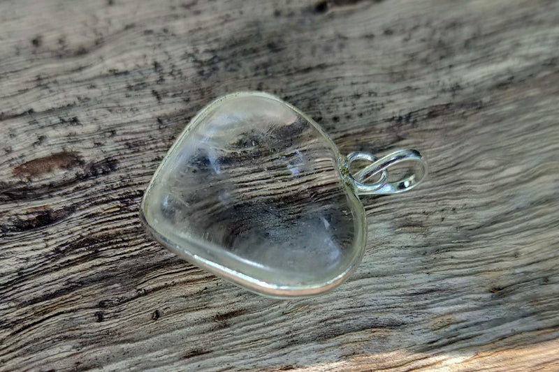 Clear Quartz Crystal Heart Pendant - BrahmatellsStore