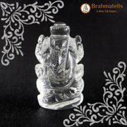 Clear Quartz Ganesha Idol for Prosperity & Protection | Brahmatells - BrahmatellsStore