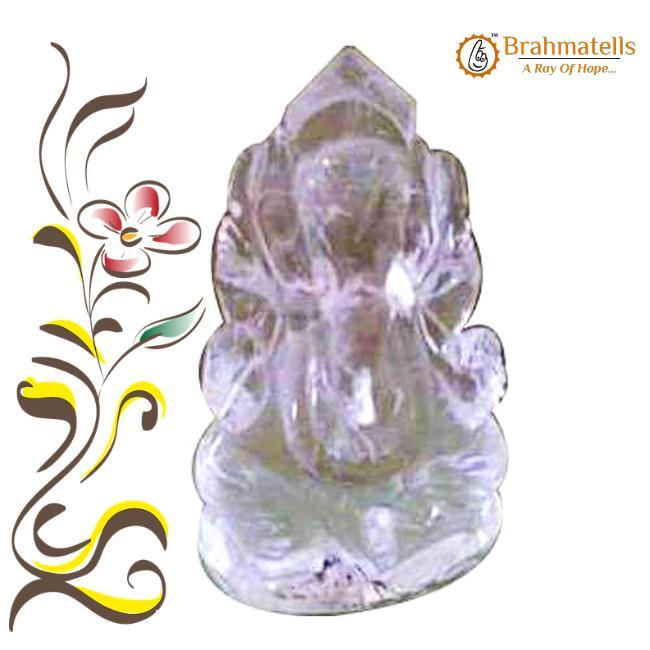 Clear Quartz Ganesha Idol for Prosperity & Protection | Brahmatells - BrahmatellsStore