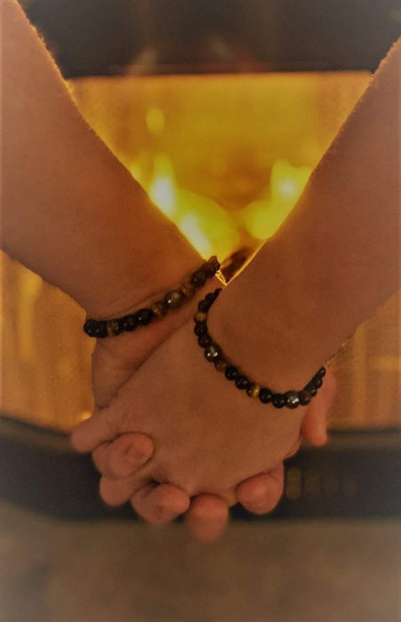 Couples Tiger's Eye & Obsidian Bracelet for Harmony | Brahmatells - BrahmatellsStore
