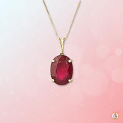 Crimson Red Ruby Manak Oval Pendant - Sun's Radiance | Brahmatells - BrahmatellsStore