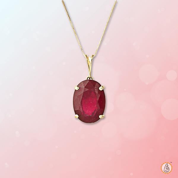 Crimson Red Ruby Manak Oval Pendant - Sun's Radiance | Brahmatells - BrahmatellsStore