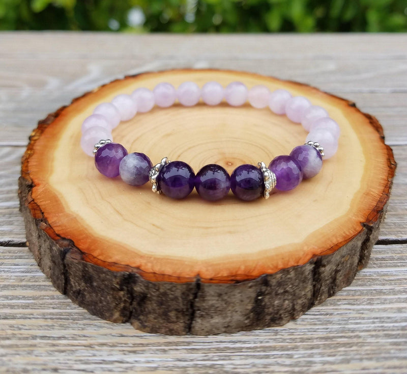 Crown Chakra Healing Bracelet - Amethyst & Quartz | Brahmatells - BrahmatellsStore