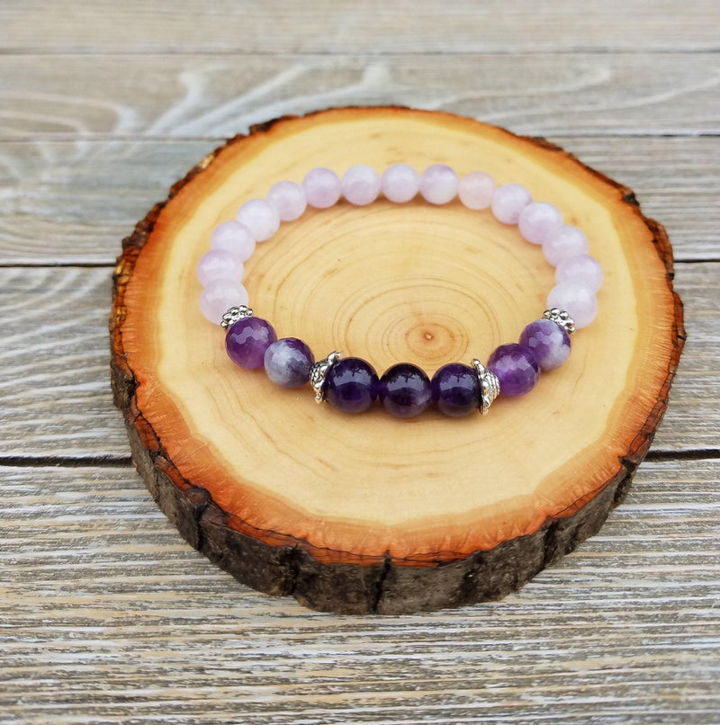 Crown Chakra Healing Bracelet - Amethyst & Quartz | Brahmatells - BrahmatellsStore