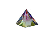 Crystal Clear Glass Pyramid with Buddha Sitting in Meditative Posture (Small) - BrahmatellsStore