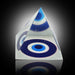 Crystal Evil Eye Glass Pyramid (Clear and Blue, Standard) - BrahmatellsStore
