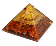 Crystal Pyramid with Shri Yantra and Rudraksha for Spiritual Healing, Meditation, Health & Wealth - BrahmatellsStore