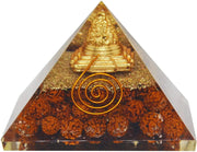 Crystal Pyramid with Shri Yantra and Rudraksha for Spiritual Healing, Meditation, Health & Wealth - BrahmatellsStore