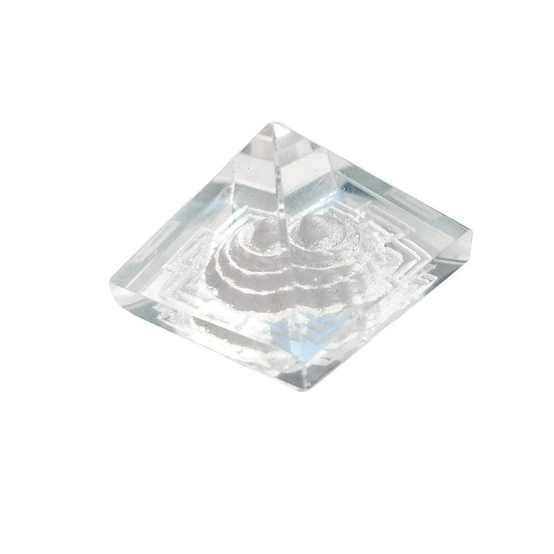 Crystal Sphatik Shree Yantra Pyramid - BrahmatellsStore
