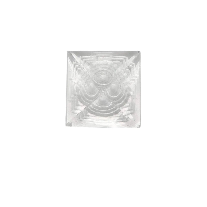 Crystal Sphatik Shree Yantra Pyramid - BrahmatellsStore