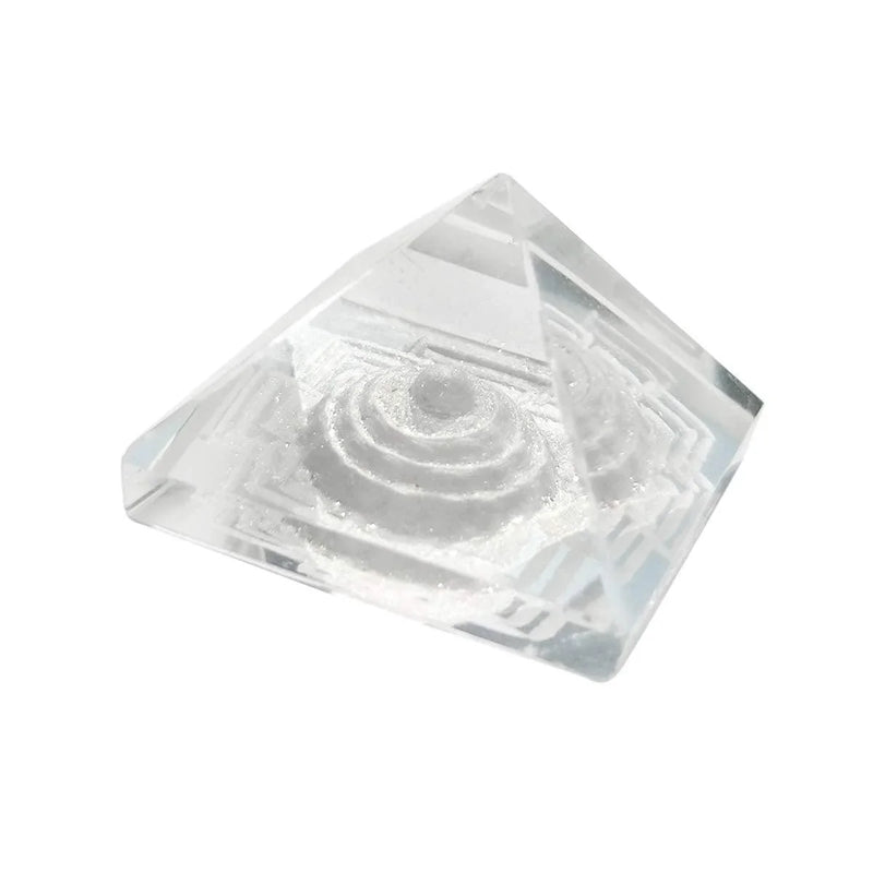 Crystal Sphatik Shree Yantra Pyramid - BrahmatellsStore