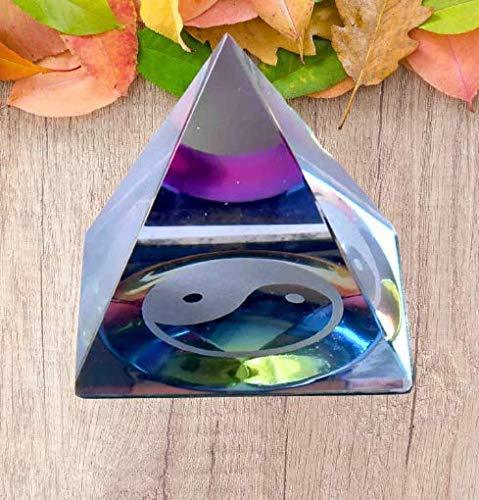 Crystal Yin-Yang Pyramid for Peace, Prosperity and Good Fortune - BrahmatellsStore