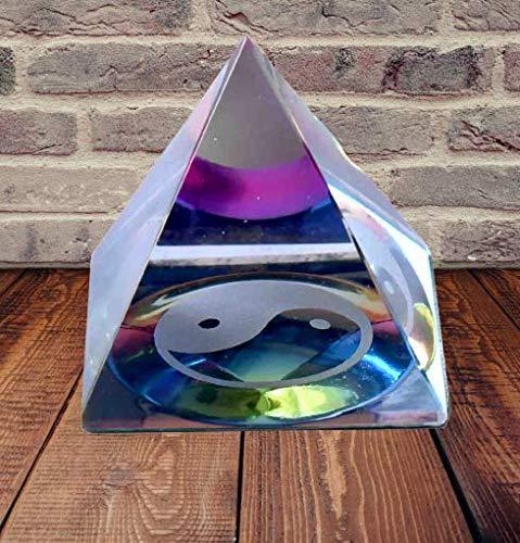 Crystal Yin-Yang Pyramid for Peace, Prosperity and Good Fortune - BrahmatellsStore