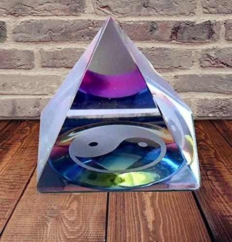 Crystal Yin-Yang Pyramid for Peace, Prosperity and Good Fortune - BrahmatellsStore