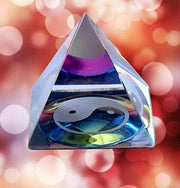 Crystal Yin-Yang Pyramid for Peace, Prosperity and Good Fortune - BrahmatellsStore
