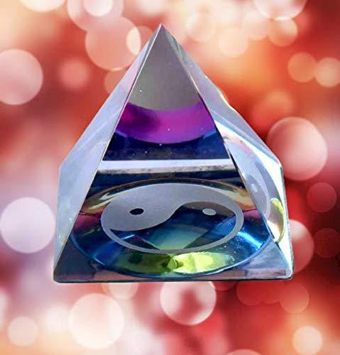 Crystal Yin-Yang Pyramid for Peace, Prosperity and Good Fortune - BrahmatellsStore