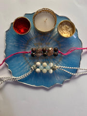 Customized Blue Mantra Rakhi Pooja Thalli - BrahmatellsStore
