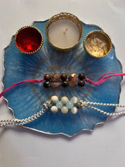 Customized Blue Mantra Rakhi Pooja Thalli - BrahmatellsStore
