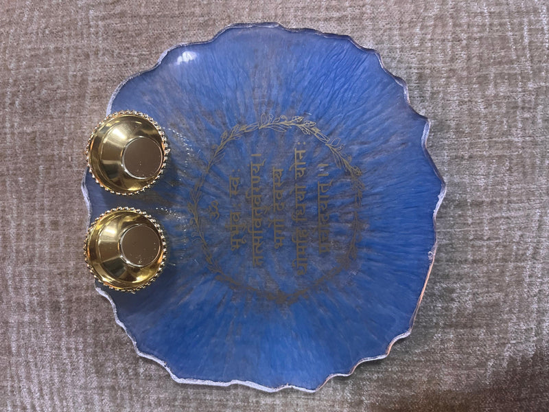 Customized Blue Mantra Rakhi Pooja Thalli - BrahmatellsStore