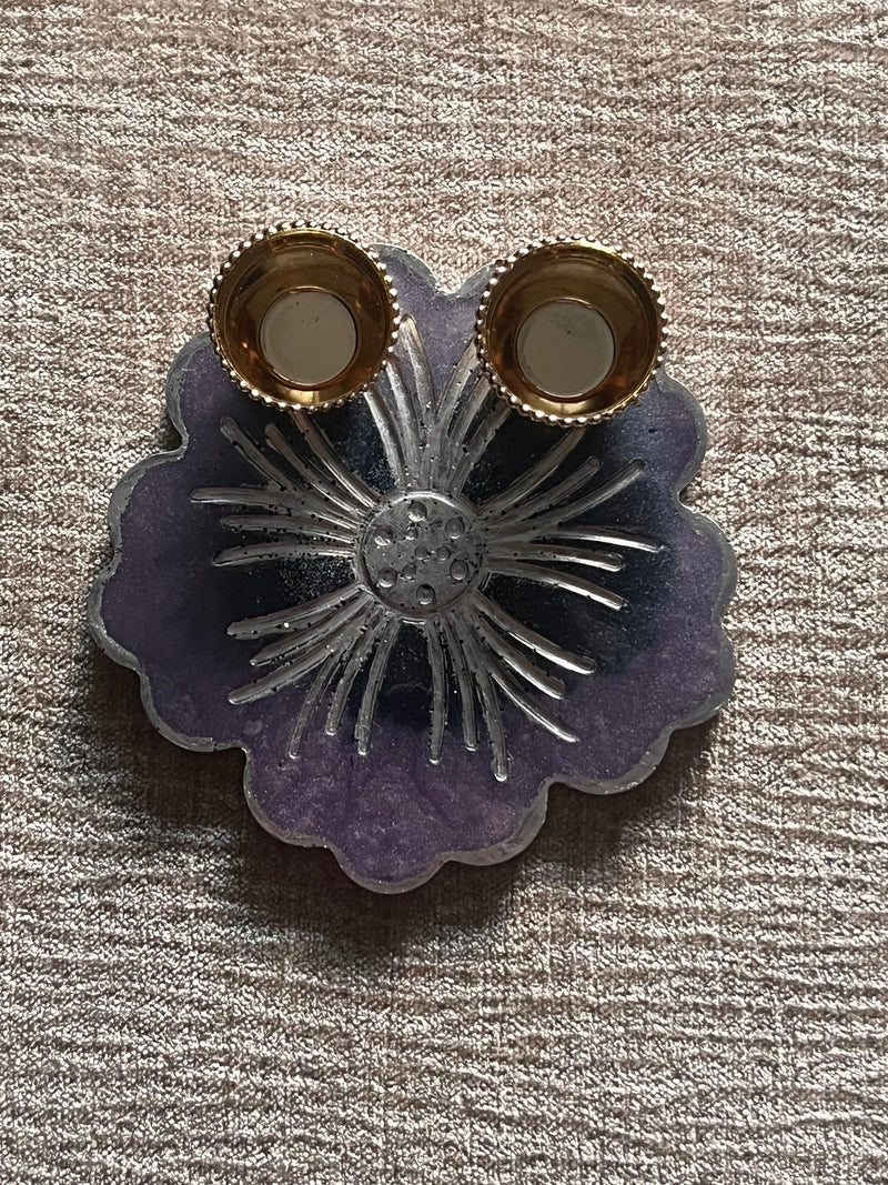 Customized Purple flower shape Rakhi Pooja Thalli with Rakhi - BrahmatellsStore