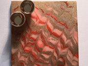 Customized Red and Golden square Rakhi Pooja Thalli with Rakhi - BrahmatellsStore