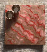 Customized Red and Golden square Rakhi Pooja Thalli with Rakhi - BrahmatellsStore