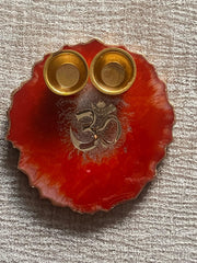 Customized Red OM Rakhi Pooja Thalli with Rakhi - BrahmatellsStore