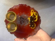 Customized Red OM Rakhi Pooja Thalli with Rakhi - BrahmatellsStore