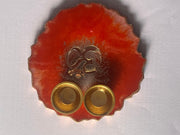 Customized Red OM Rakhi Pooja Thalli with Rakhi - BrahmatellsStore