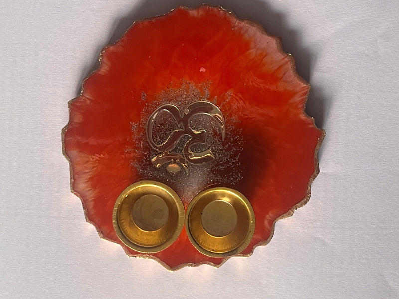 Customized Red OM Rakhi Pooja Thalli with Rakhi - BrahmatellsStore