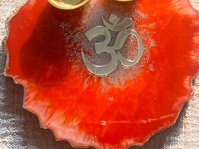 Customized Red OM Rakhi Pooja Thalli with Rakhi - BrahmatellsStore