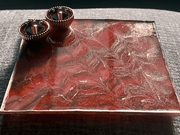 Customized Red square Rakhi Pooja Thalli with Rakhi - BrahmatellsStore