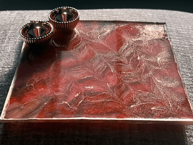 Customized Red square Rakhi Pooja Thalli with Rakhi - BrahmatellsStore