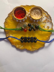 Customized yellow Rakhi Pooja Thalli - BrahmatellsStore