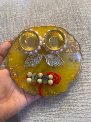 Customized yellow Rakhi Pooja Thalli - BrahmatellsStore