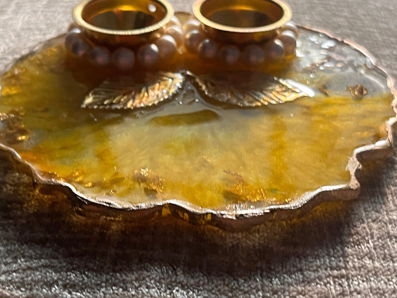 Customized yellow Rakhi Pooja Thalli - BrahmatellsStore