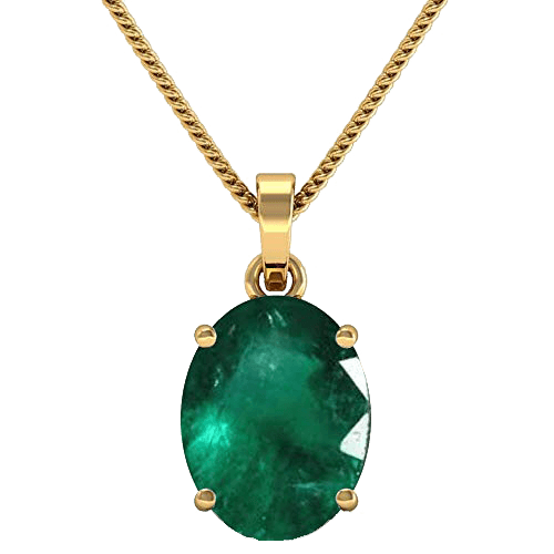 Dark Green Emerald Oval Pendant - Panna's Charm | Brahmatells - BrahmatellsStore