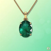 Dark Green Emerald Oval Pendant - Panna's Charm | Brahmatells - BrahmatellsStore