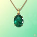 Dark Green Emerald Oval Pendant - Panna's Charm | Brahmatells - BrahmatellsStore