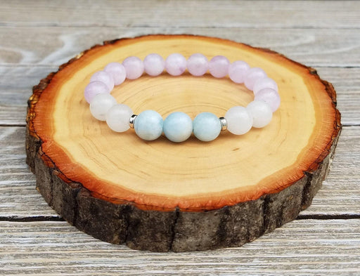 Discover Serenity with Brahmatells Meditation Bracelet – Lavender Amethyst & Aquamarine - BrahmatellsStore